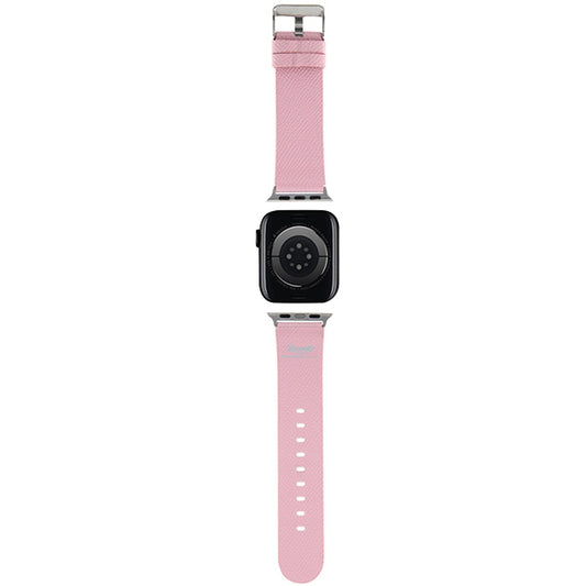 Hello Kitty Lederarmband Kitty Head für Apple Watch 42mm / 41mm / 40mm / 38mm Serie, Rosa