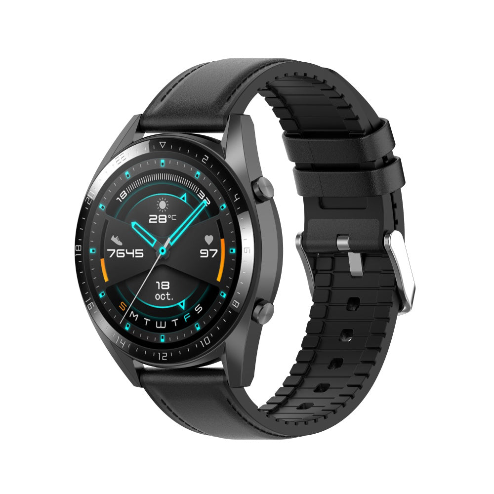 Techsuit W007 Armband für Samsung Galaxy Watch / Huawei Watch Series, 22mm, Schwarz