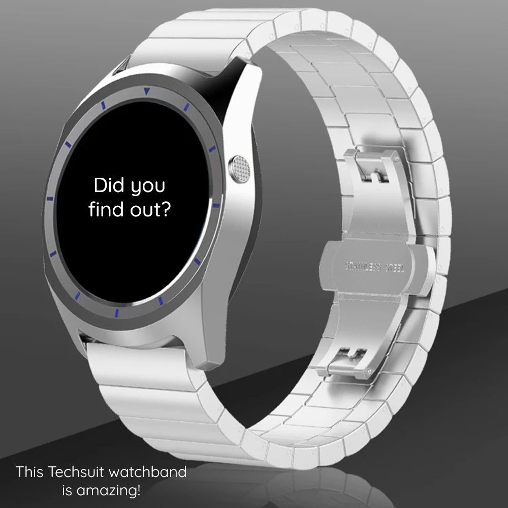 Techsuit W012 Armband für Apple Watch 42mm / 41mm / 40mm / 38mm Serie, Silberfarben
