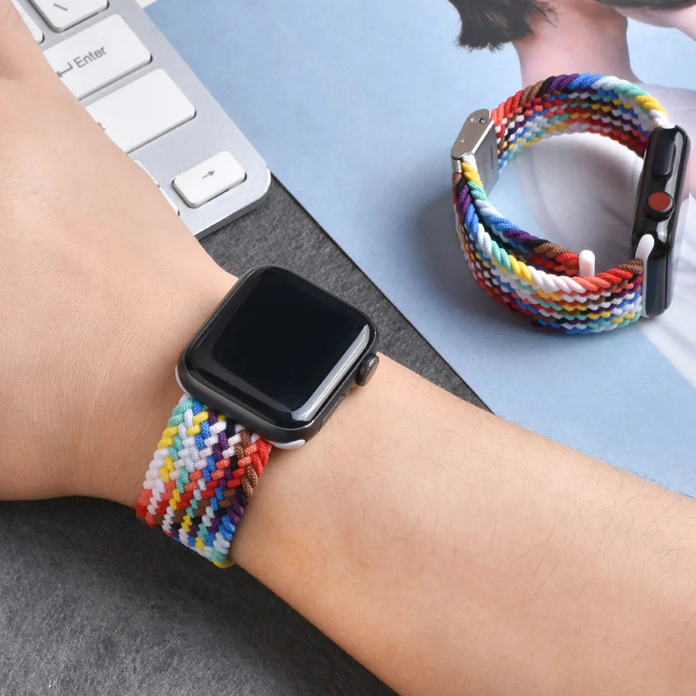 Techsuit W032 Armband für Apple Watch 42mm / 41mm / 40mm / 38mm Serie, Rosa Multicolor