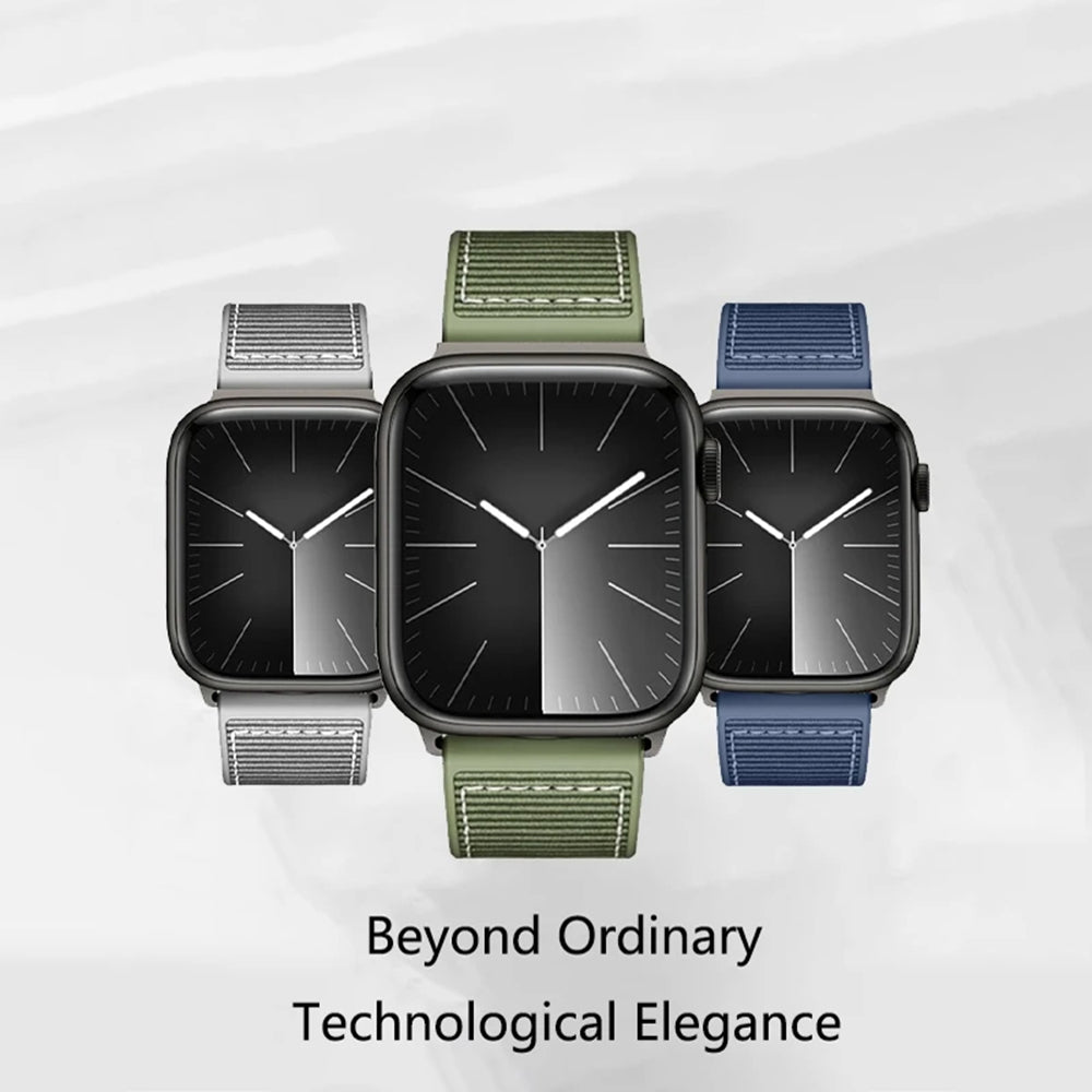 Techsuit W051 Armband für Apple Watch 42mm / 41mm / 40mm / 38mm Serie, Schwarz