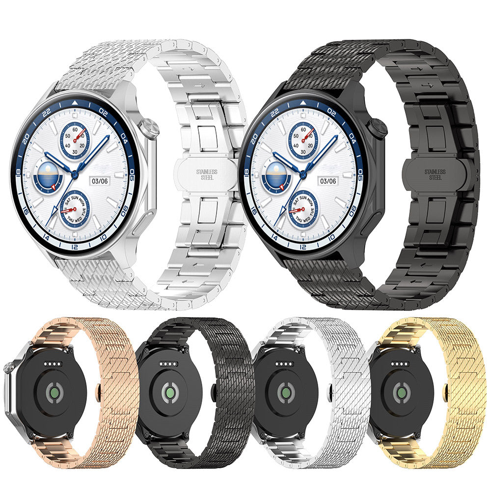 Techsuit W052 Armband für Huawei Watch / Xiaomi Watch Series, 22mm, Silberfarben
