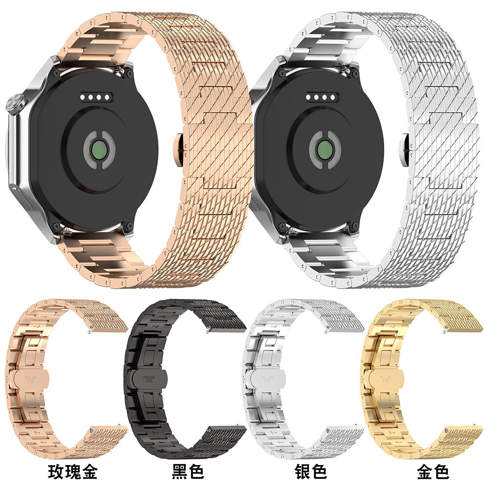 Techsuit W052 Armband für Huawei Watch / Xiaomi Watch Series, 22mm, Silberfarben