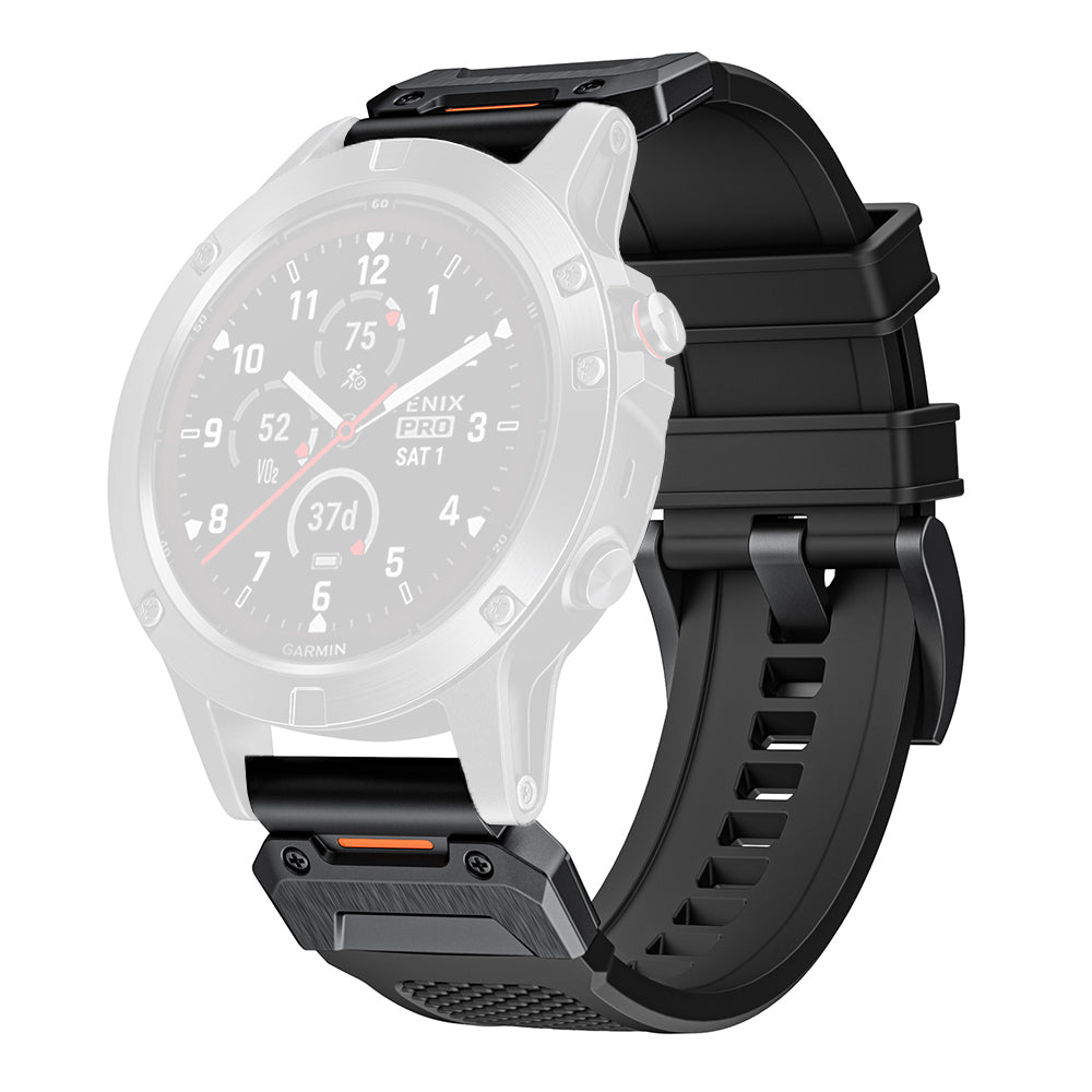 Techsuit W068 Armband für Garmin Watch Fenix Series, 26mm, Schwarz