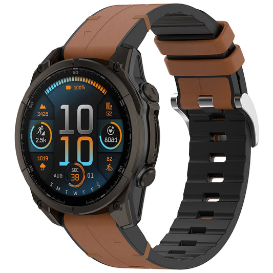 Techsuit W071 Armband für Garmin Watch Fenix / Forerunner Serie, 22mm, Braun