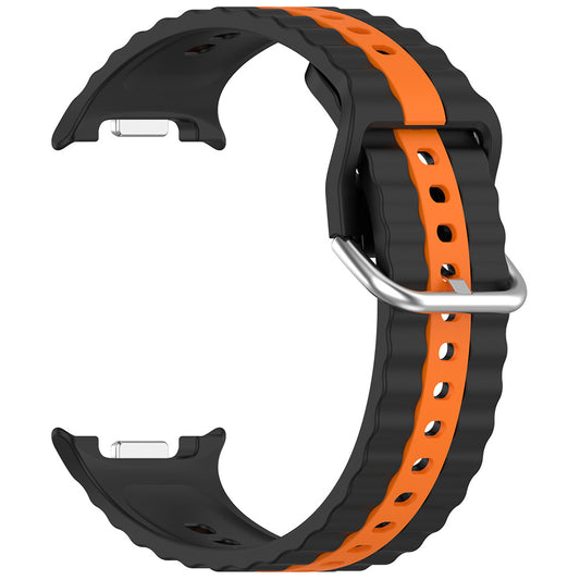 Techsuit W078 Armband für Samsung Galaxy Watch 8 Classic / Watch8 44mm / Watch 8 40mm, Schwarz Orange