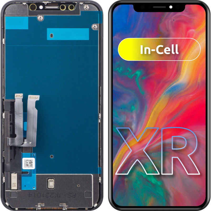 Touchscreen Display JK für Apple iPhone XR, mit Rahmen, In-Cell LCD Version, Schwarz
