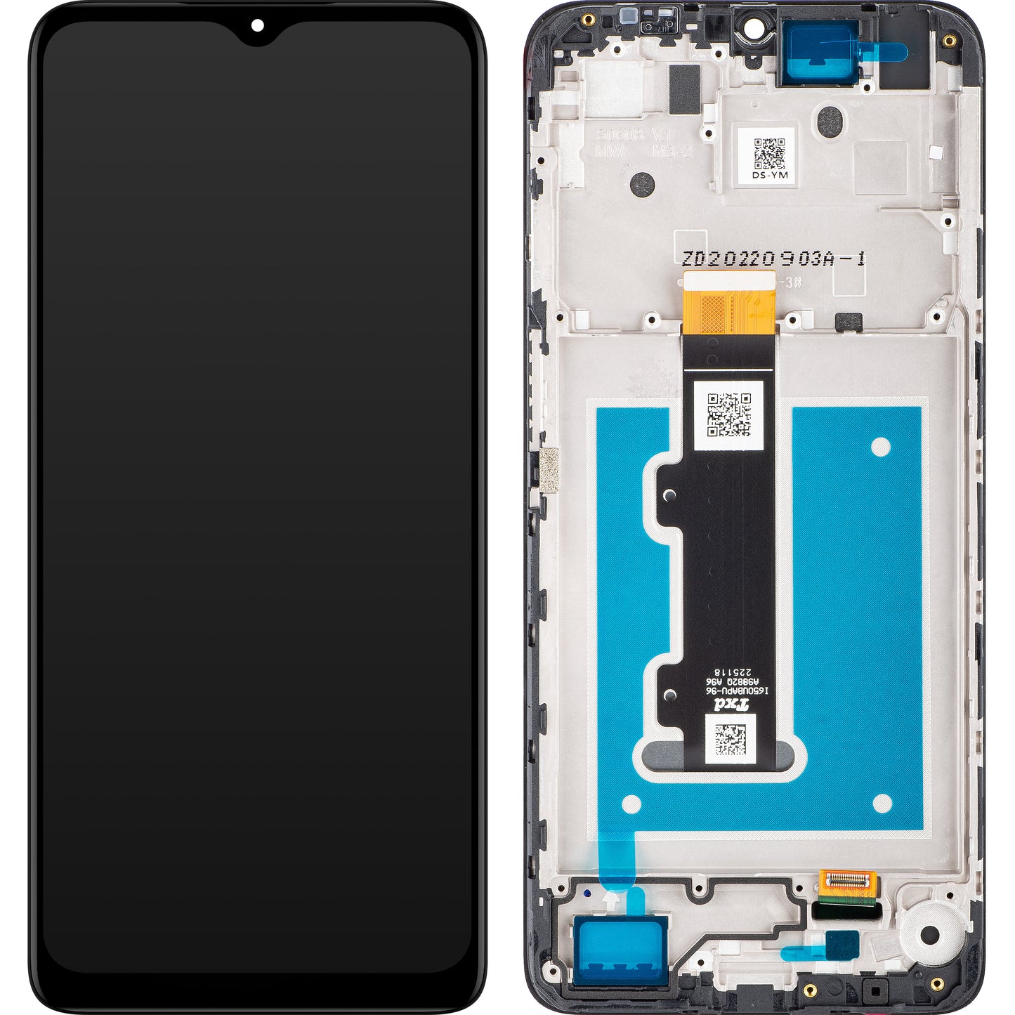 Touchscreen Display Motorola Moto E22i / E22, mit Rahmen, Schwarz, Service Pack 5D68C21594