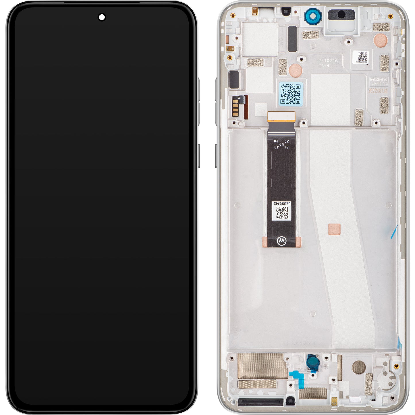 Motorola Edge 30 Neo Touchscreen-Display, mit Rahmen, Silber (Ice Palace), Service Pack 5D68C21404