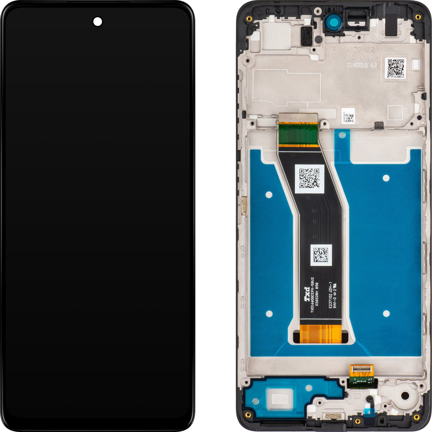 Touchscreen Display Motorola Moto G04, mit Rahmen, Schwarz, Service Pack 5D68C23890