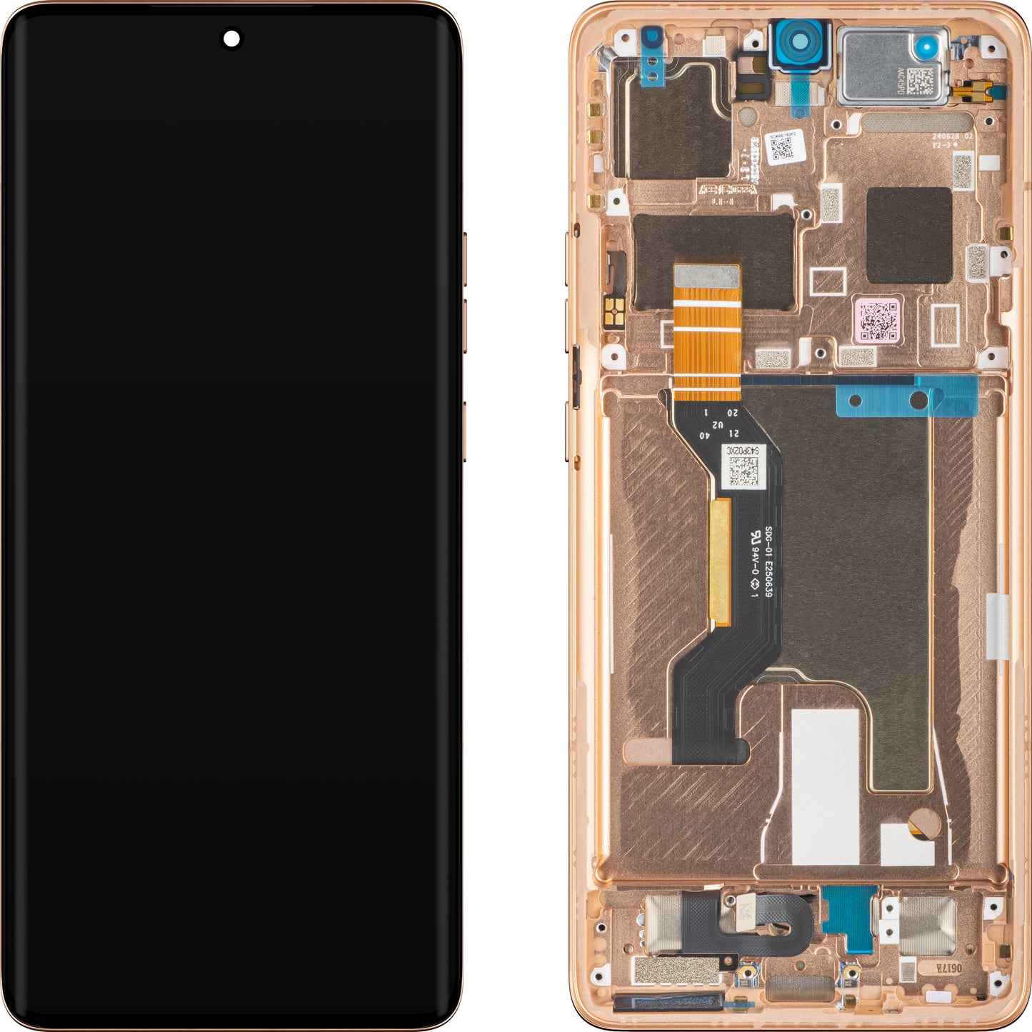 Touchscreen-Display Motorola Edge 50 Ultra, mit Rahmen, Orange (Peach Fuzz), Service Pack 5D68C24470