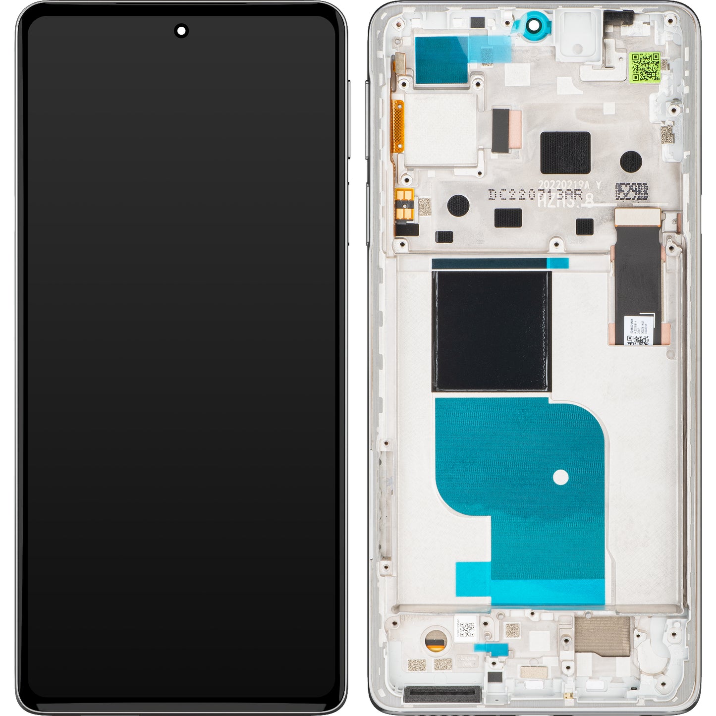 Touchscreen-Display Motorola Edge 30 Pro, mit Rahmen, Silber (Stardust White), Service Pack 5D68C20277