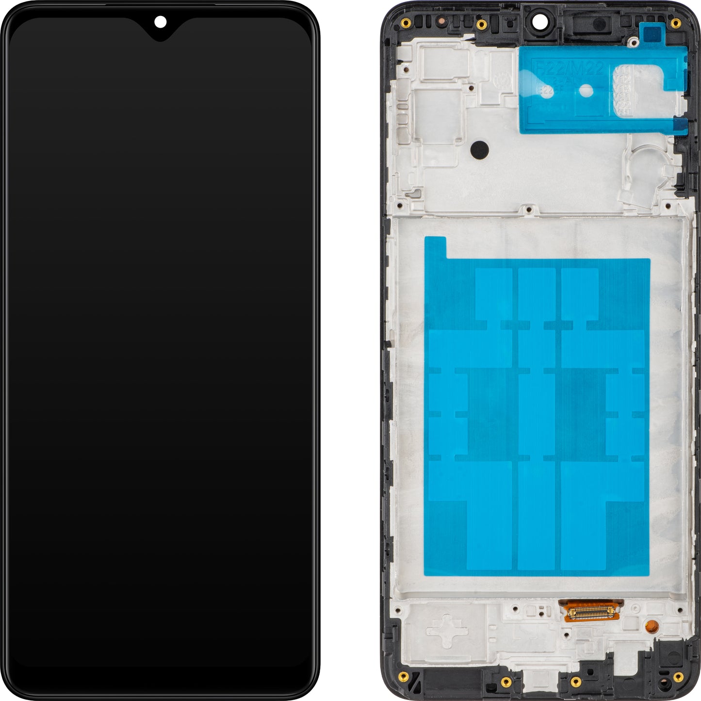Display mit Touchscreen MP kompatibel mit Samsung Galaxy M22 M225, mit Rahmen, Schwarz