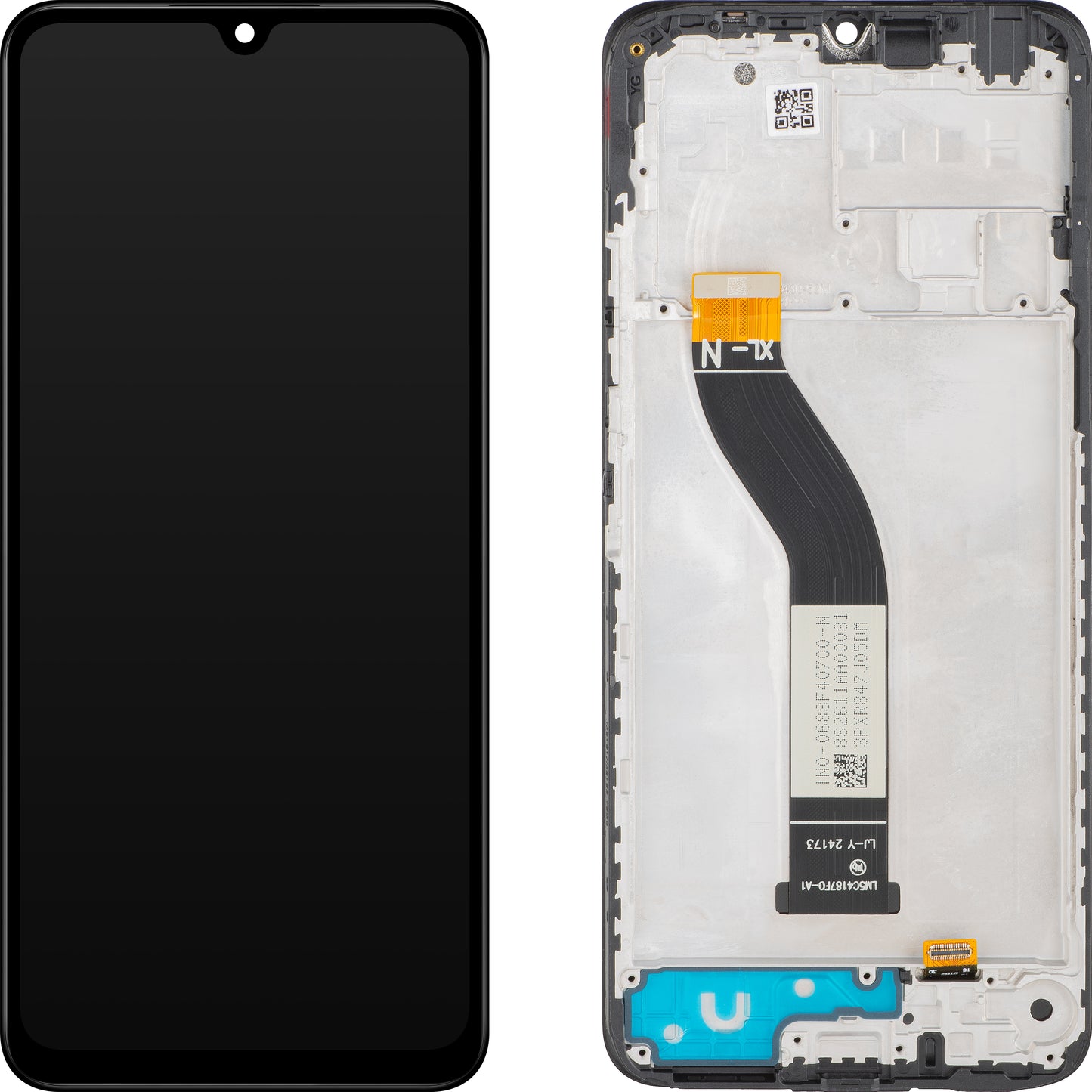 Display mit Touchscreen MP kompatibel mit Xiaomi Poco C75 / Redmi 14C, mit Rahmen, Schwarz