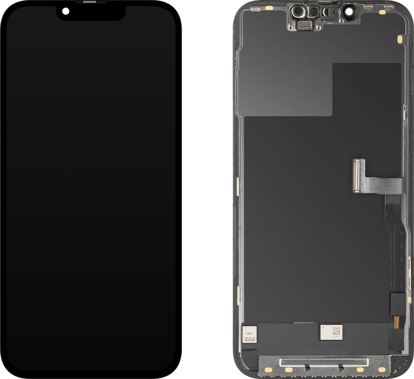 Display mit MP Touchscreen kompatibel mit Apple iPhone 13 Pro, mit Rahmen, OLED FHD Diagnostic Version, Schwarz