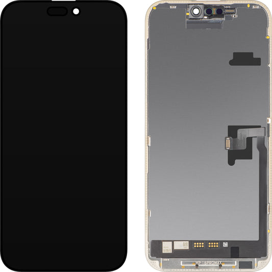MP Touchscreen-Display kompatibel mit Apple iPhone 16 Pro Max, mit Rahmen, Soft-Version OLED FHD 120Hz Diagnostik, Schwarz