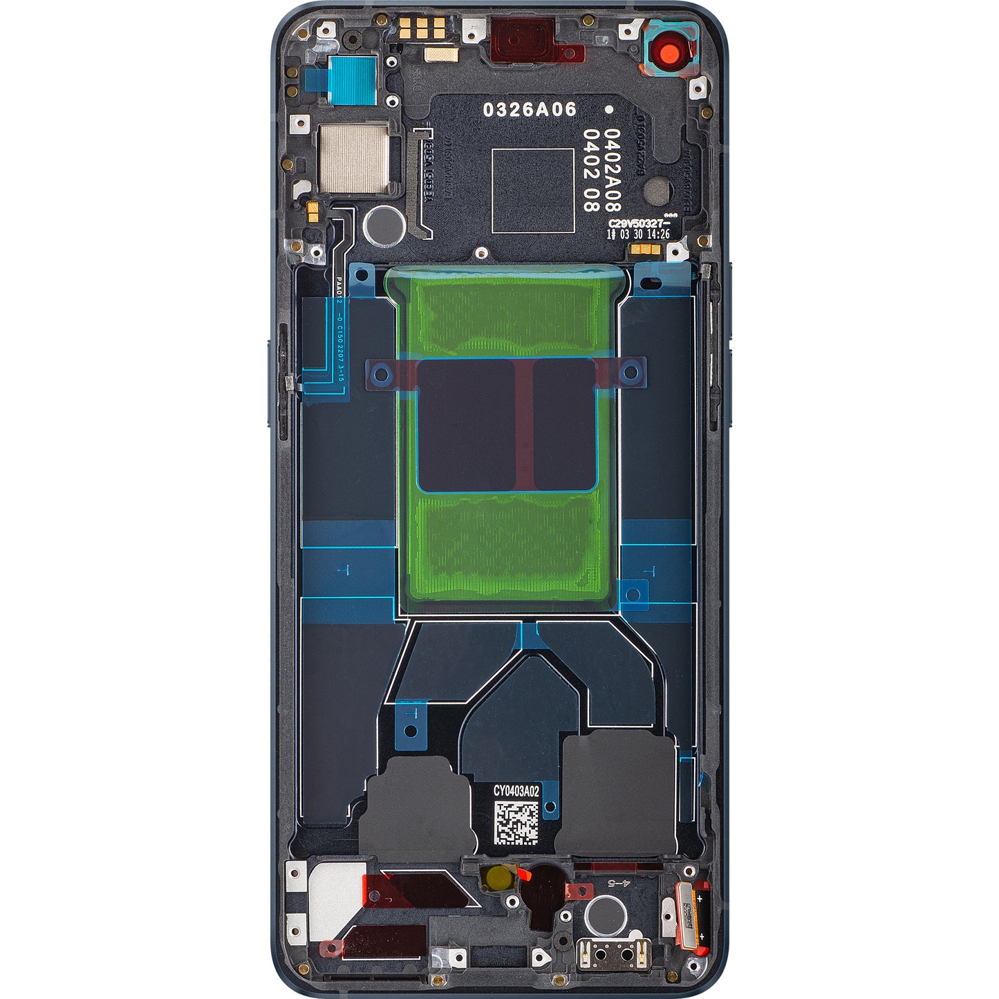 Touchscreen Display Oppo Reno6 5G, mit Rahmen, Schwarz (Stellar Black), Service Pack 4907749