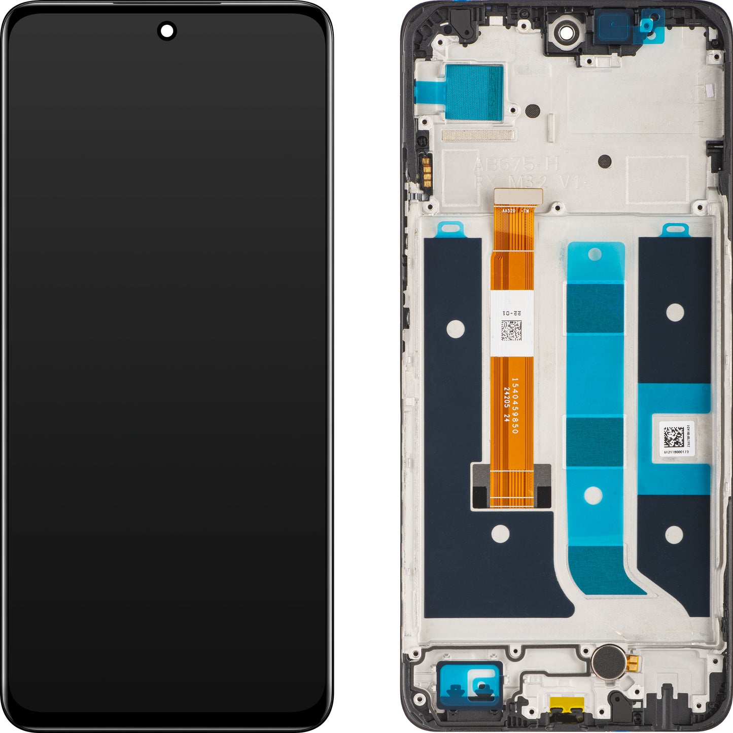 Realme 11 5G Touchscreen Display Realme 11 5G, mit Rahmen, Midnight Black, Service Pack 621029000064