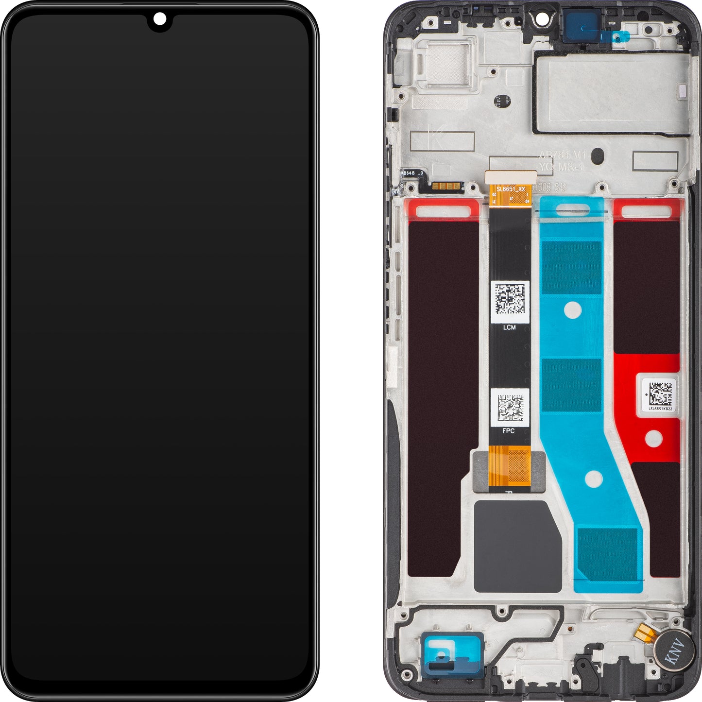 Touchscreen Display Realme Note 50, mit Rahmen, Midnight Black, Service Pack 621029000179