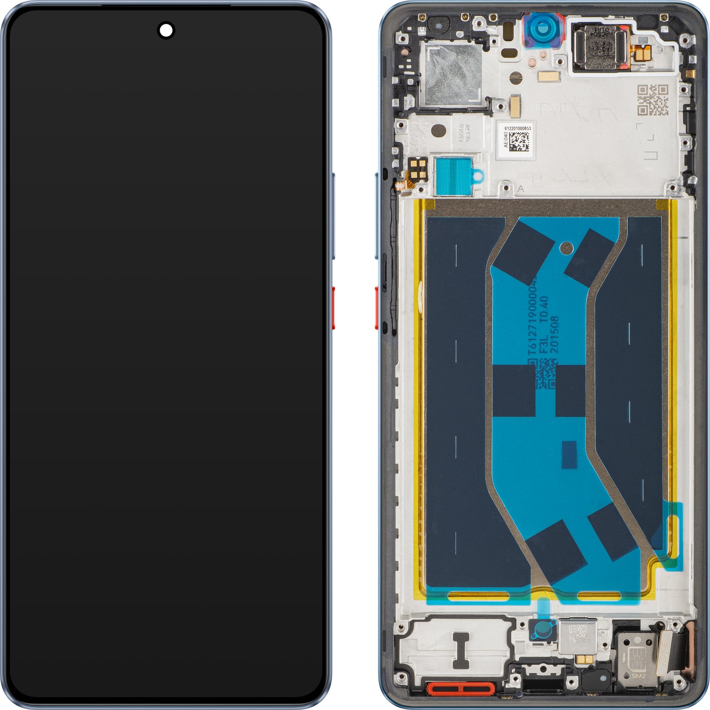 Realme GT 7 Display with Touchscreen, with Frame, Blue (IceSense Blue), Service Pack 621029000570