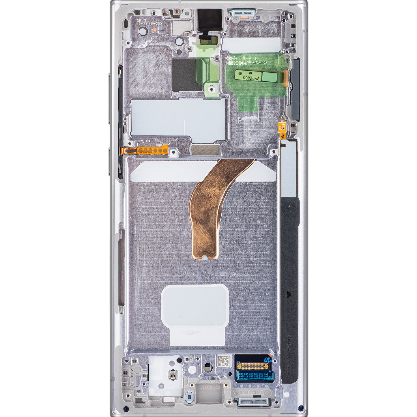 Touchscreen Display Samsung Galaxy S22 Ultra 5G S908, mit Rahmen, Weiß, Service Pack GH82-27488C