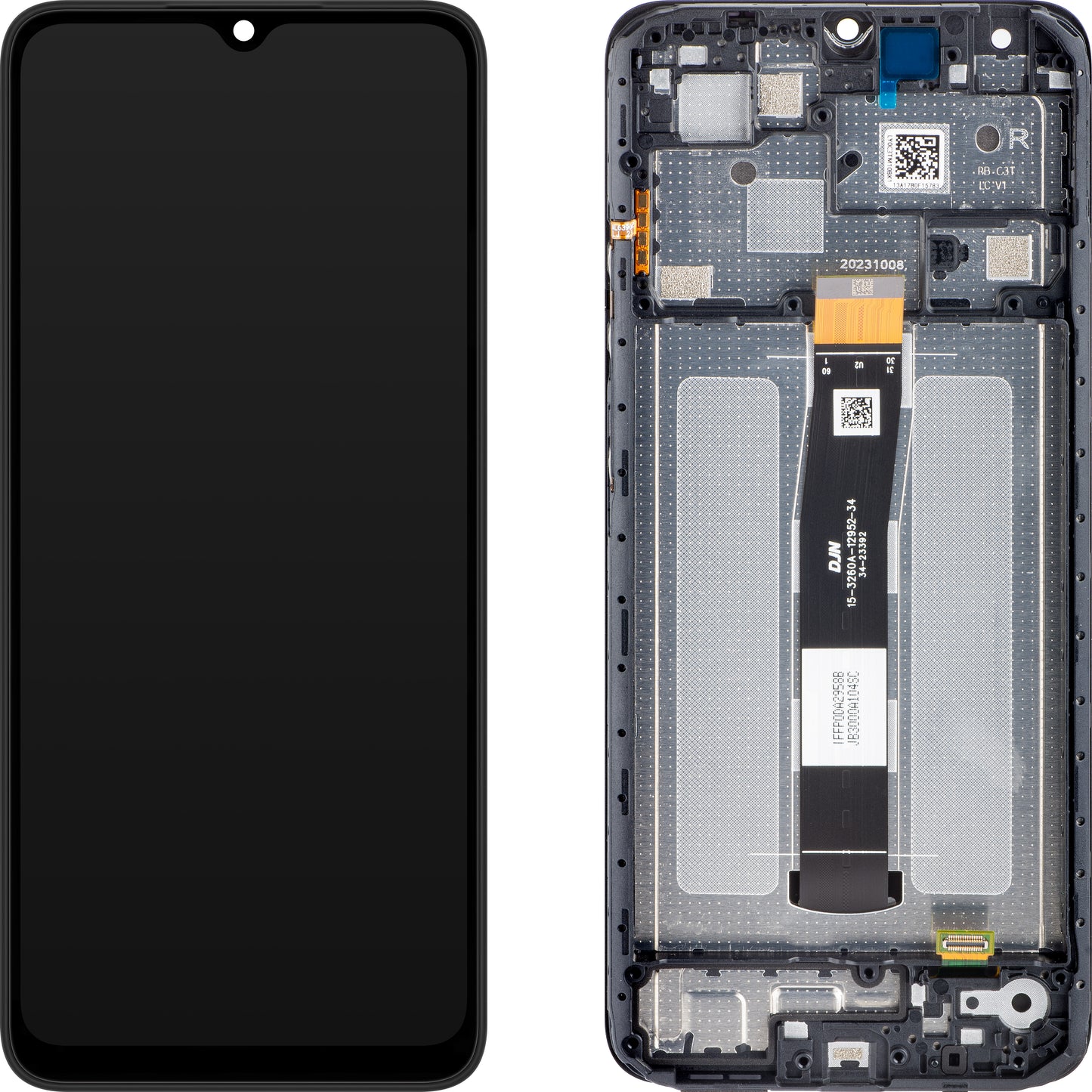 Xiaomi Redmi 12C Touchscreen Display, mit Rahmen, Graphitgrau, Service Pack 5600010C3T00