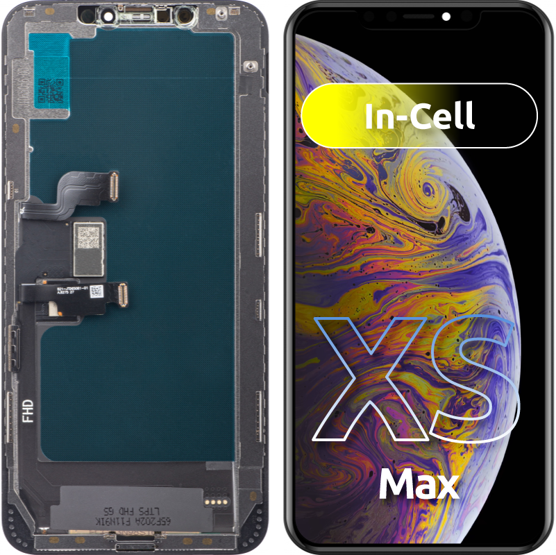 ZY Touchscreen Display für Apple iPhone XS Max, mit Rahmen, In-Cell LCD Version, Schwarz
