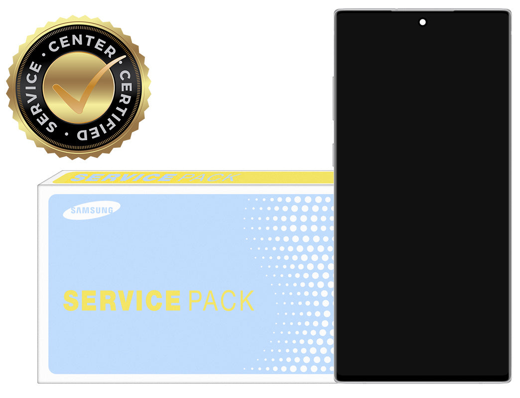 Touchscreen Display Samsung Galaxy Note 10+ 5G N976 / Note 10+ N975, mit Rahmen, Weiß, Service Pack GH82-20838B