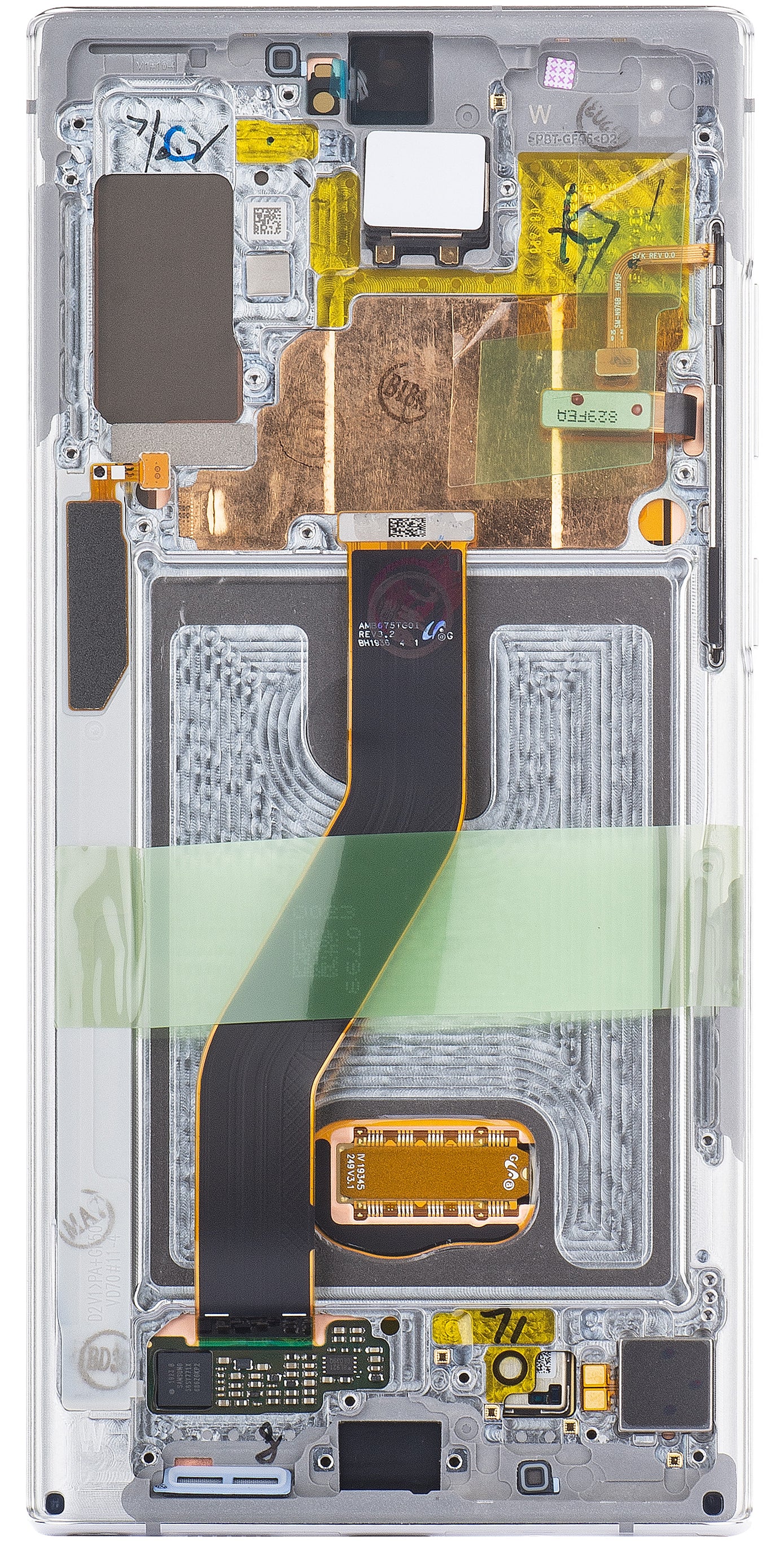 Touchscreen Display Samsung Galaxy Note 10+ 5G N976 / Note 10+ N975, mit Rahmen, Weiß, Service Pack GH82-20838B