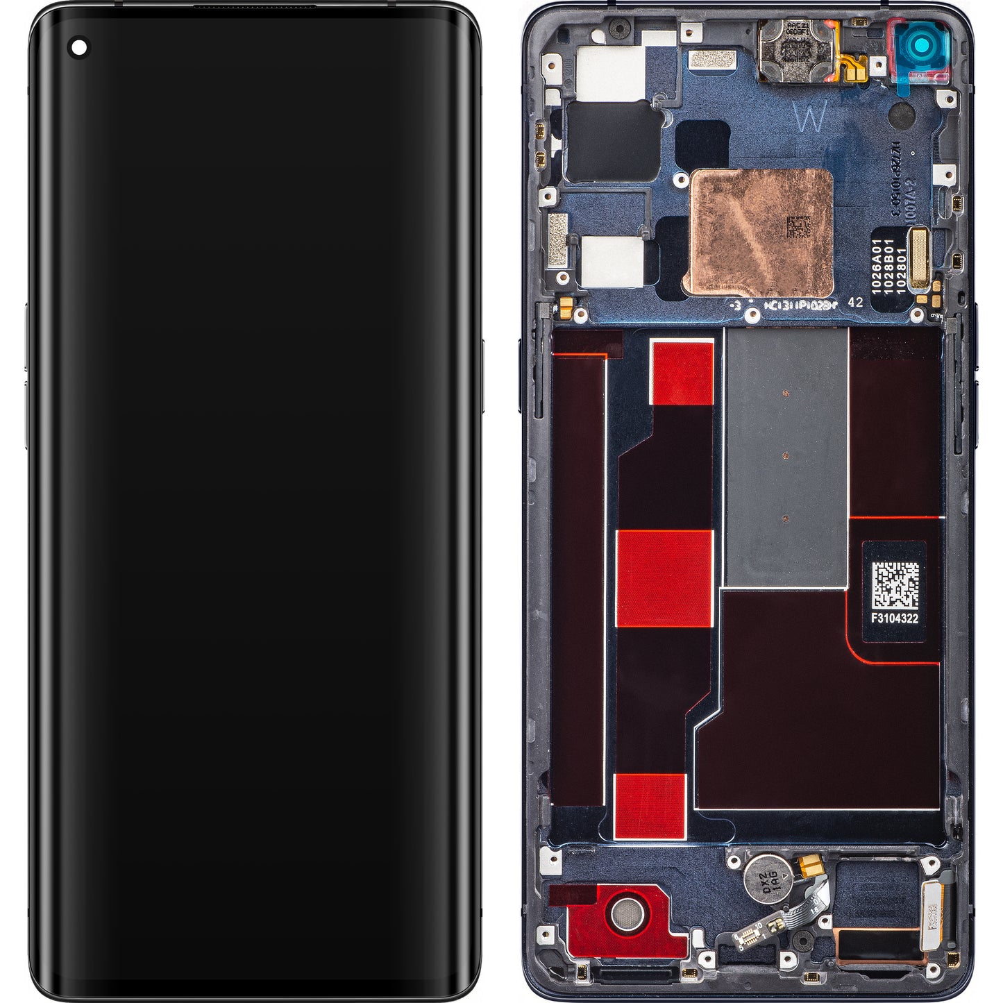 Display / Touchscreen für Oppo Find X2 Neo | mit Rahmen | Schwarz (Moonlight Black) | Service Pack