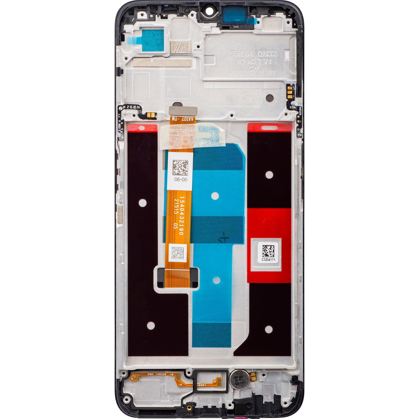 Touchscreen Display Realme Narzo 50A Prime / C35, mit Rahmen, Schwarz, Service Pack 4130056