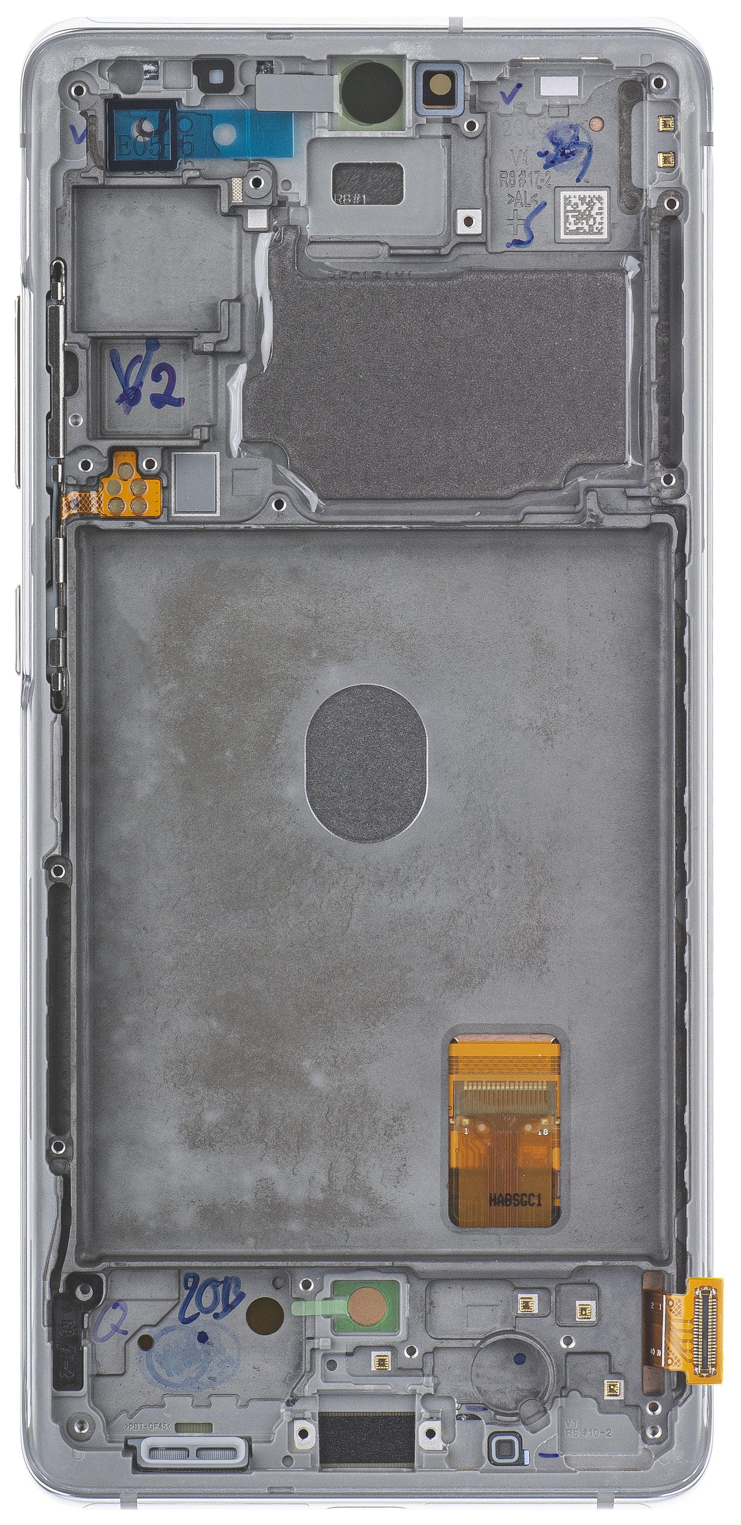 Touchscreen Display Samsung Galaxy S20 FE G780, mit Rahmen, Weiß, Service Pack GH82-24220B