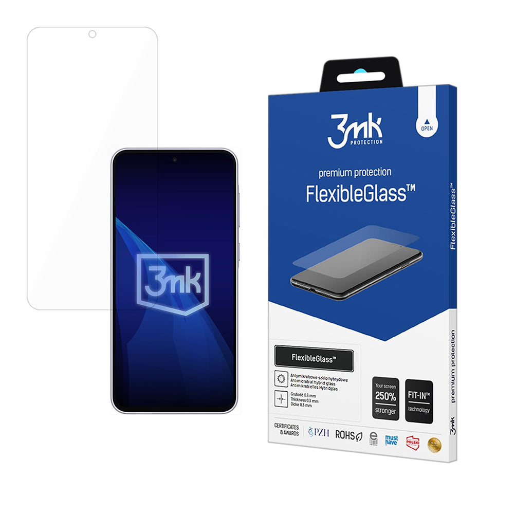 3MK FlexibleGlass Displayschutzfolie für Samsung Galaxy A37 5G, Flexibles Glas, Vollflächig Klebend