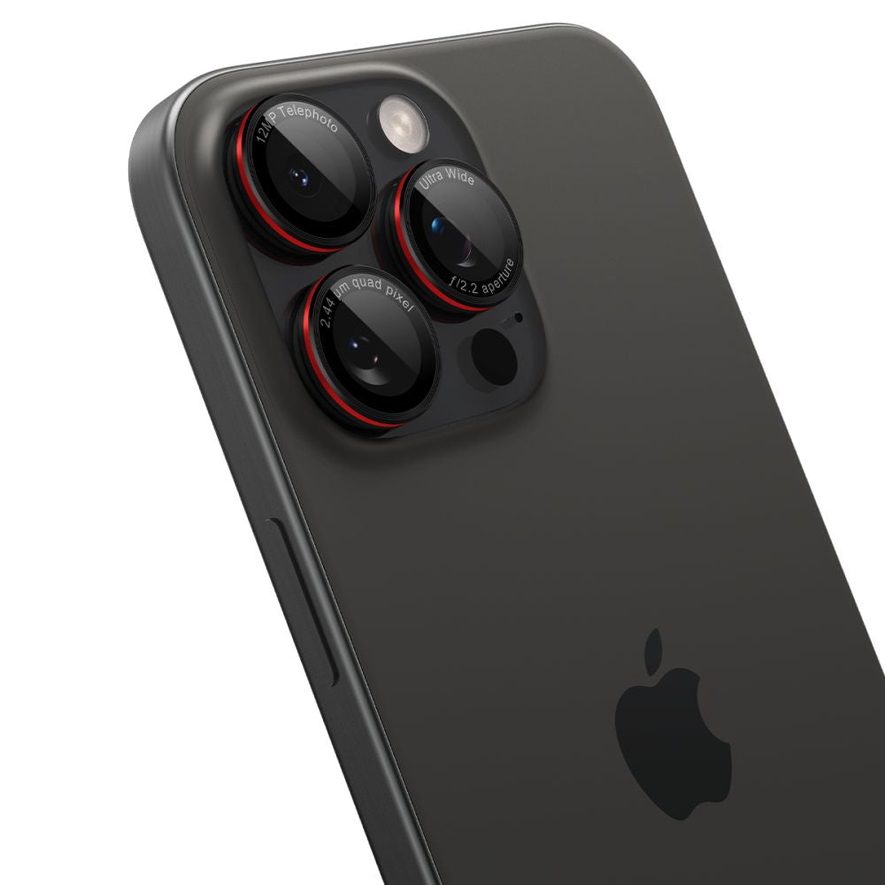 Spigen GlastR EZ FIT Optik Pro Rear Camera Protector for Apple iPhone 17 Pro Max, Tempered Glass, Set of 2 pieces, Red AGL05217