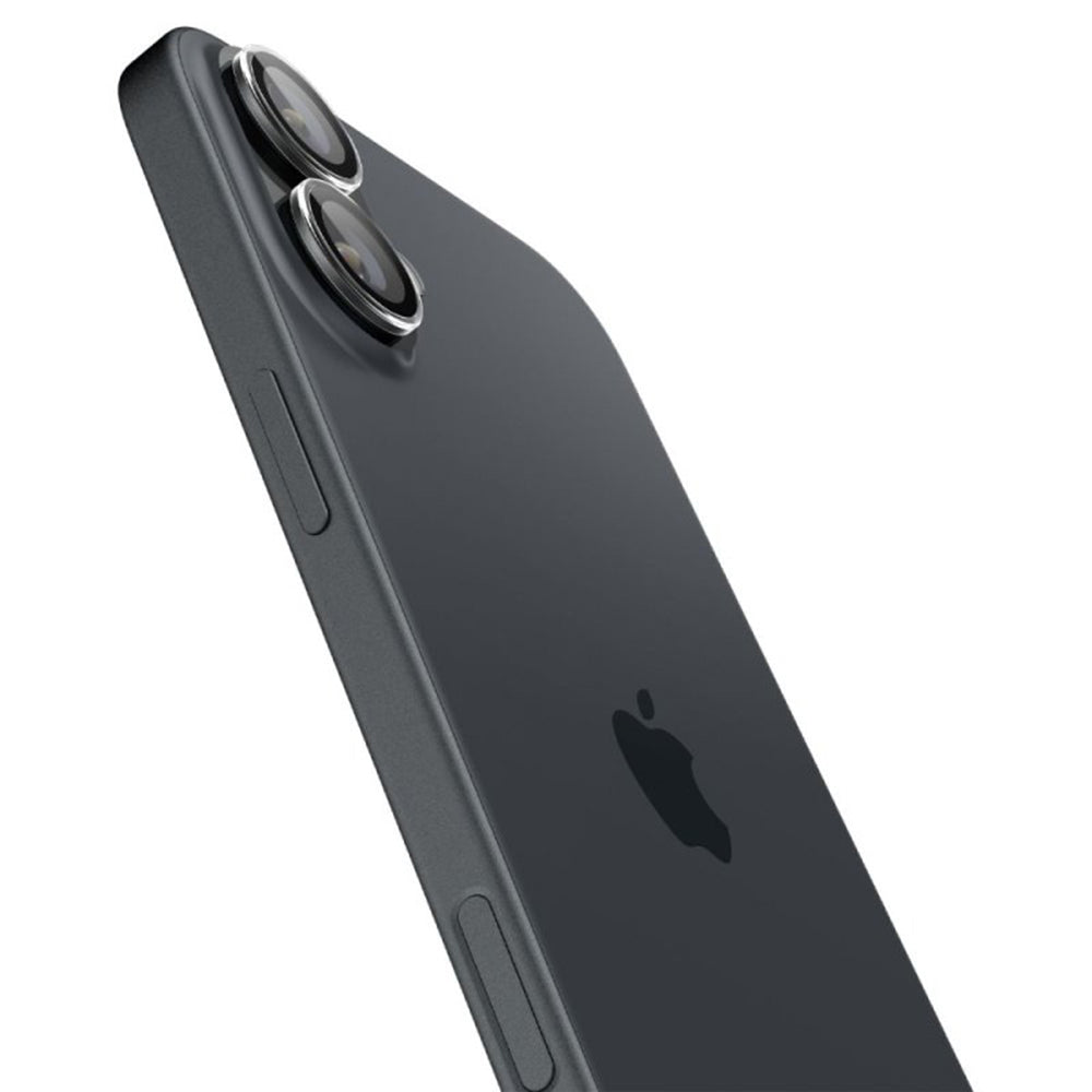 Spigen EZ FIT Rückkamera-Schutzfolie für Apple iPhone 16 Plus / 16, glasgeschützt, Set 2 Stück, transparent AGL07921