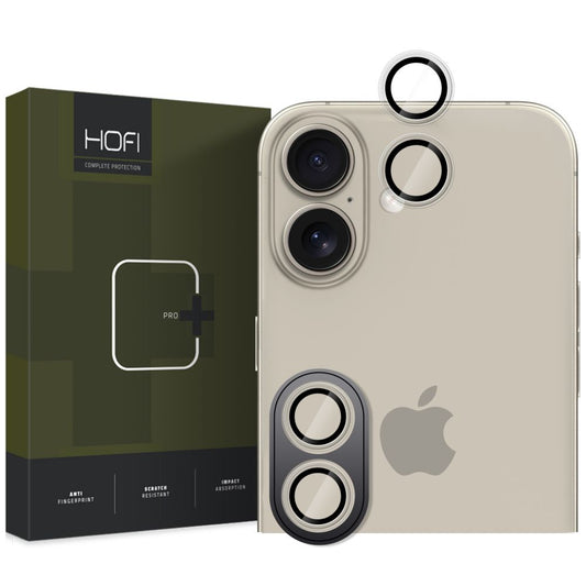 Protective Film Rear Camera HOFI CamRing PRO+ for Apple iPhone 16 Plus / 16, Glass Protected, Transparent