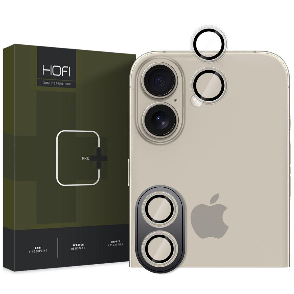Schutzfolie für die Rückkamera HOFI CamRing PRO+ für Apple iPhone 16 Plus / 16, Gehärtetes Glas, Transparent