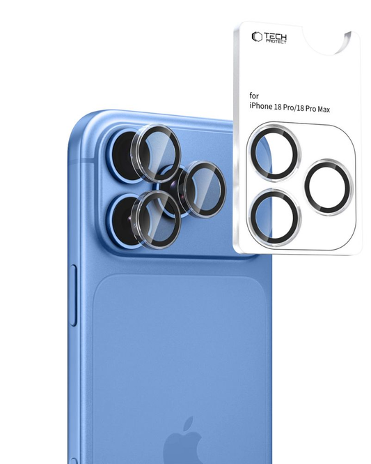 Schutzfolie für die Rückkamera Tech-Protect CamRing Fit+ für Apple iPhone 18 Pro / 18 Pro Max, gehärtetes Glas, transparent