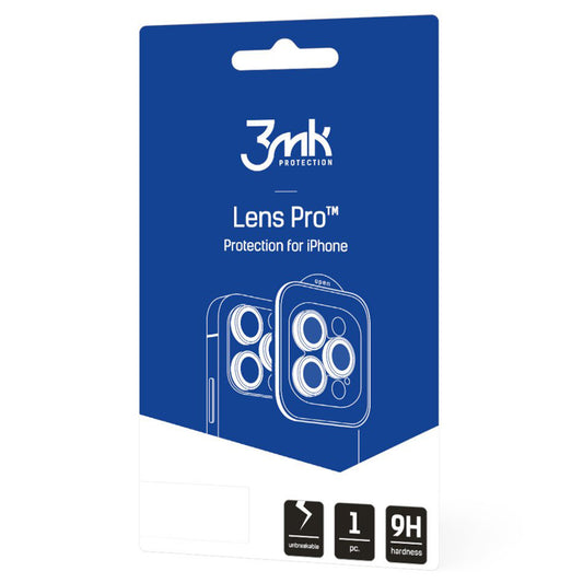 Schutzfolie 3MK Protection Pro für die Rückkamera des Apple iPhone 17 Pro Max / 17 Pro, gehärtetes Glas, Mehrfarbig