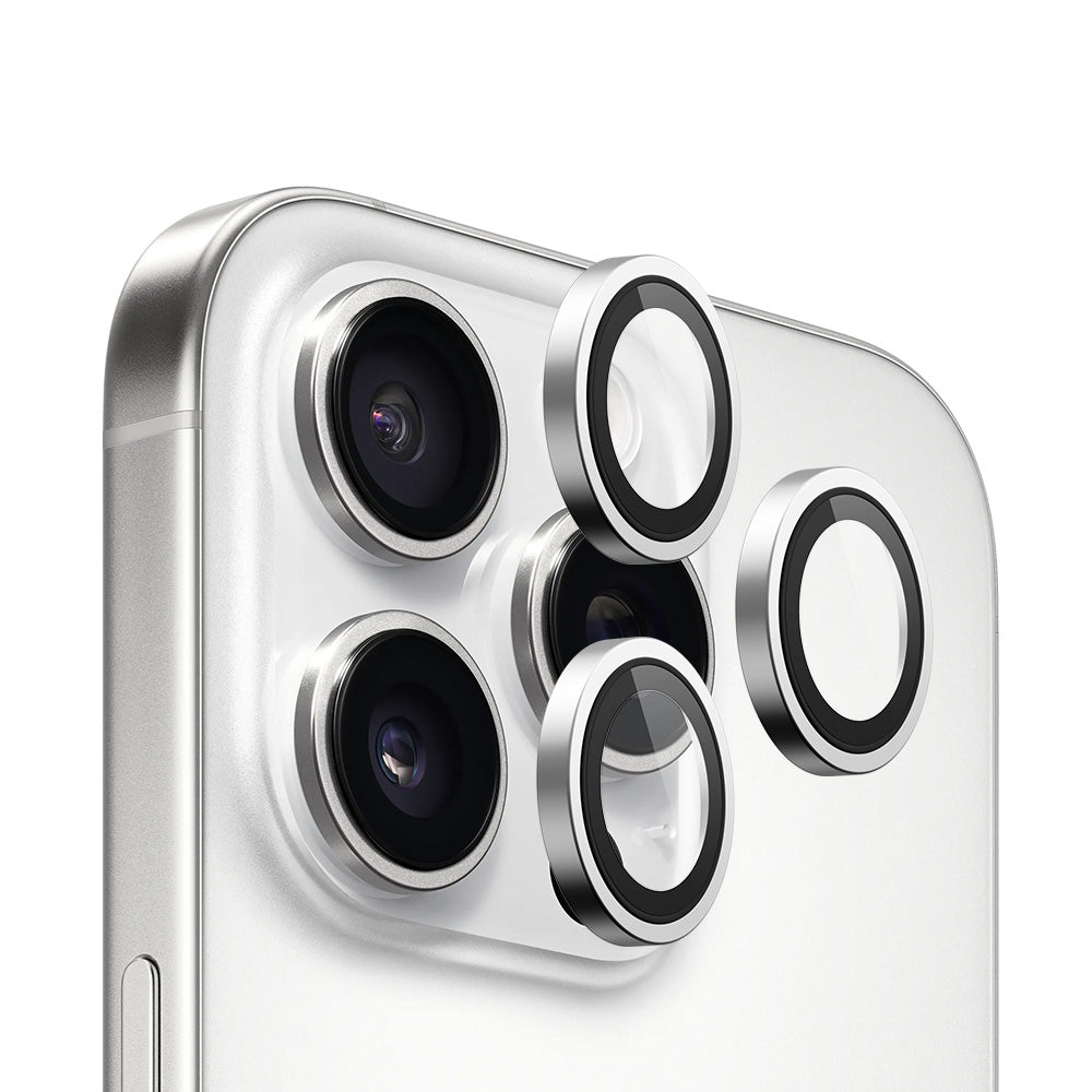 Blueo 99 Anti-Reflektierende HD Rückkamera-Schutzfolie für Apple iPhone 16 Pro Max / 16 Pro, Sicherheitsglas, Silber