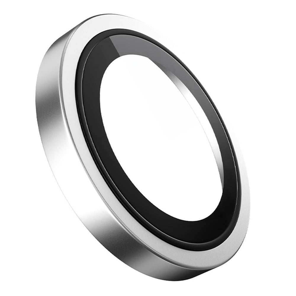 Blueo Schutzfolie für die Rückkamera mit Metallrahmen für Apple iPhone Duo, gehärtetes Glas, Silberfarben