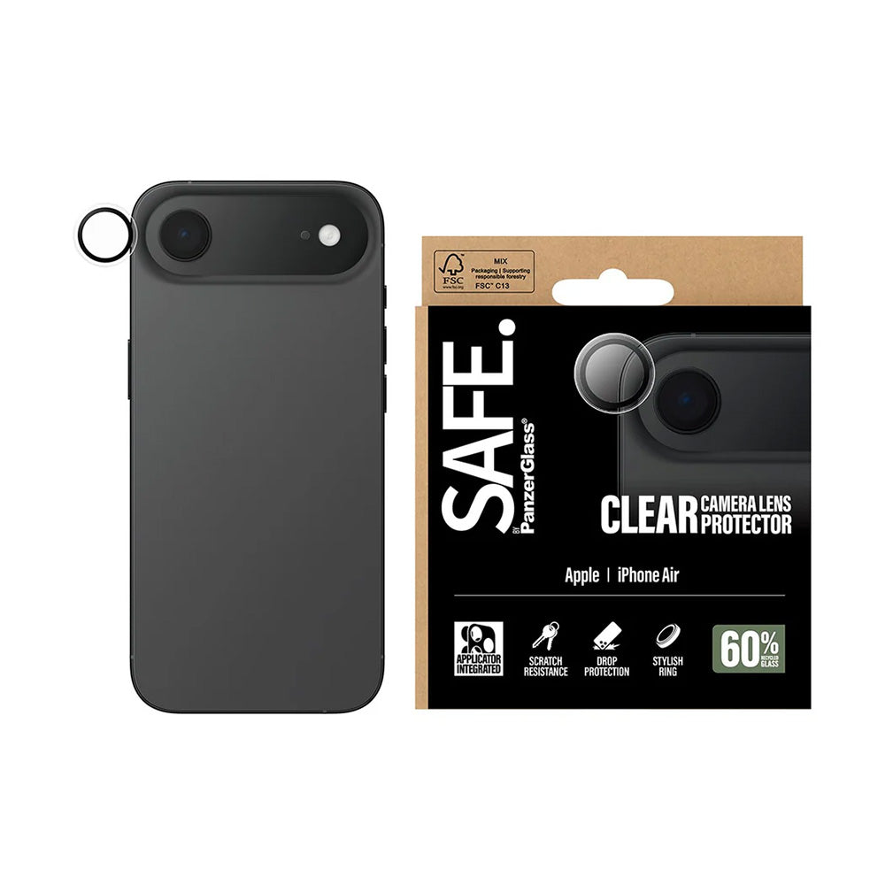 PanzerGlass Safe Rear Camera Protection Film for Apple iPhone 17 Air, Tempered Glass, Transparent