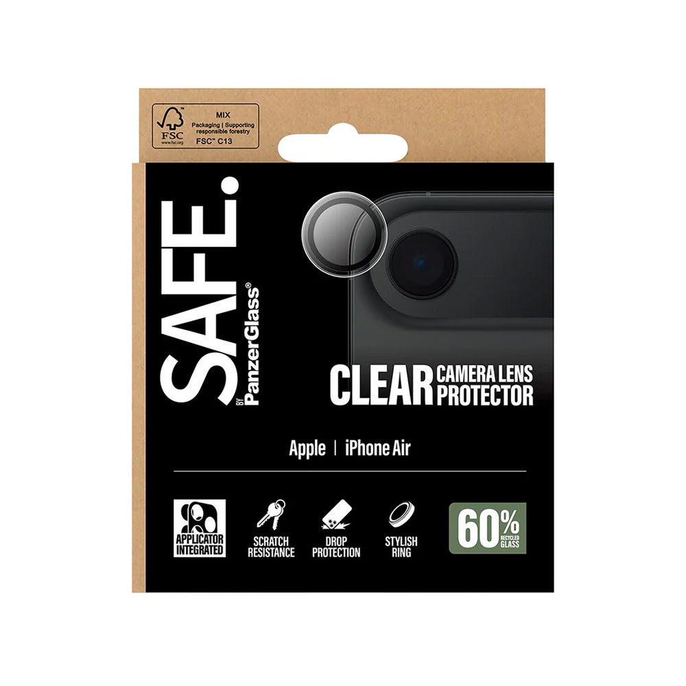 PanzerGlass Safe Rear Camera Protection Film for Apple iPhone 17 Air, Tempered Glass, Transparent