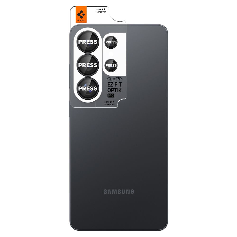 Schutzfolie Rückkamera Spigen GlastR EZ FIT Optik Pro HD für Samsung Galaxy S26 Ultra S948, Gehärtetes Glas, Set 2 Stück, Schwarz