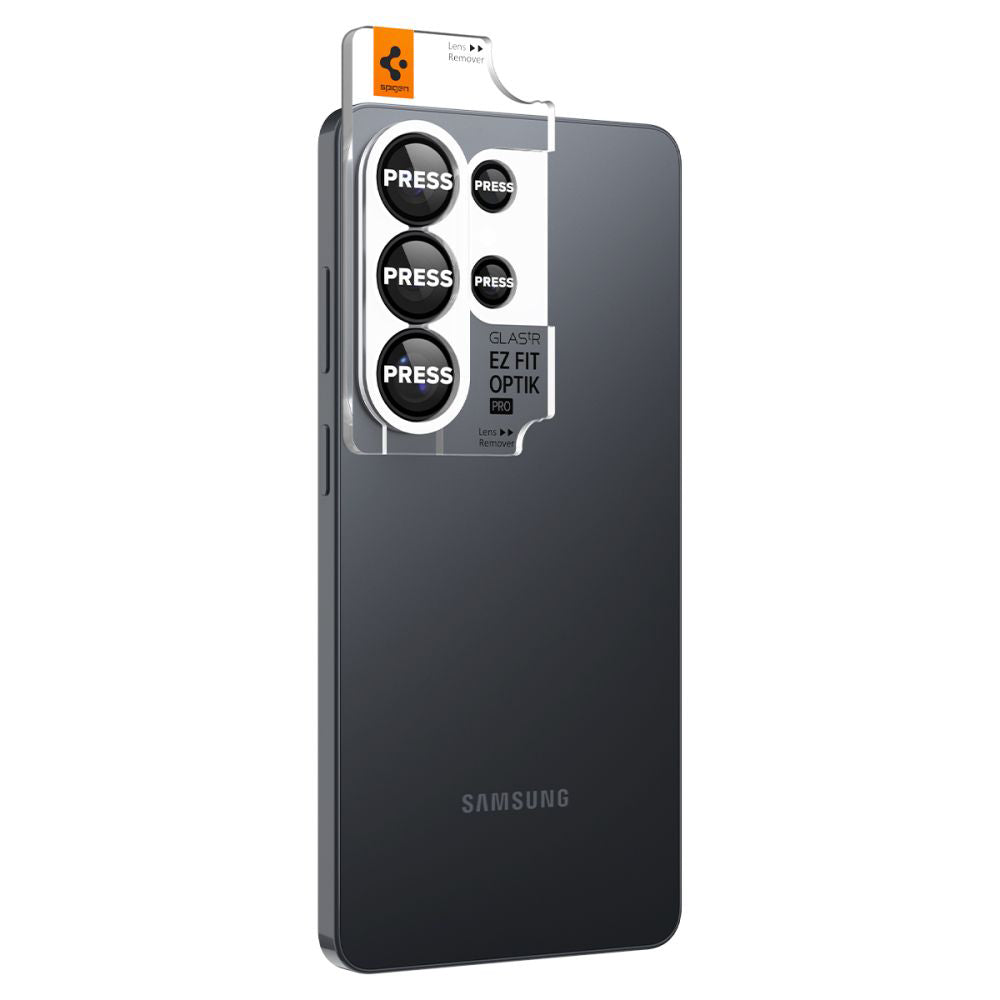 Schutzfolie Rückkamera Spigen GlastR EZ FIT Optik Pro HD für Samsung Galaxy S26 Ultra S948, Gehärtetes Glas, Set 2 Stück, Schwarz