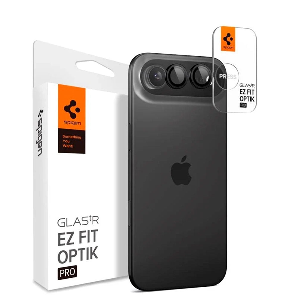 Spigen GlastR EZ FIT Optik Pro Rear Camera Protector for Apple iPhone 17 Air, Tempered Glass, Set of 2 pieces, Black AGL09863
