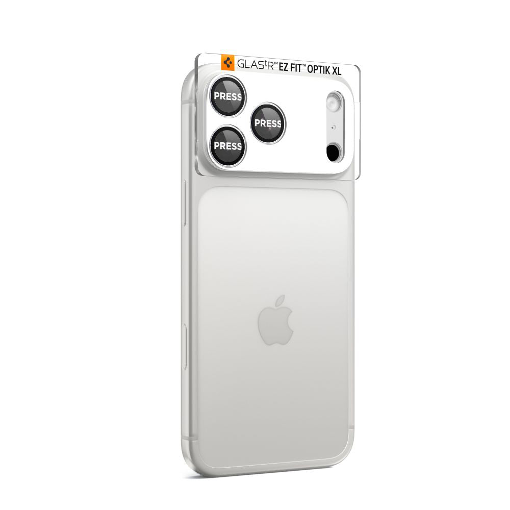 Schutzfolie für die Rückkamera Spigen GlastR EZ FIT Optik Pro XL für Apple iPhone 17 Pro Max, gehärtetes Glas, Silber AGL10652
