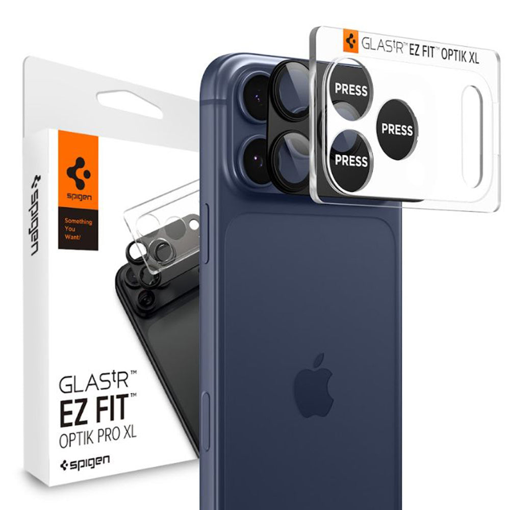 Schutzfolie Rückkamera Spigen GlastR EZ FIT Optik Pro XL für Apple iPhone 17 Pro Max, Gehärtetes Glas, Schwarz AGL10649