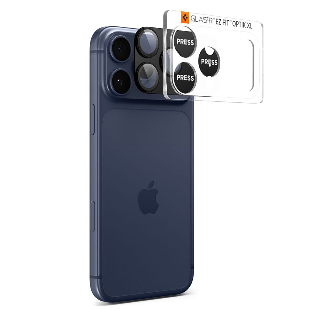 Schutzfolie Rückkamera Spigen GlastR EZ FIT Optik Pro XL für Apple iPhone 17 Pro Max, Gehärtetes Glas, Schwarz AGL10649
