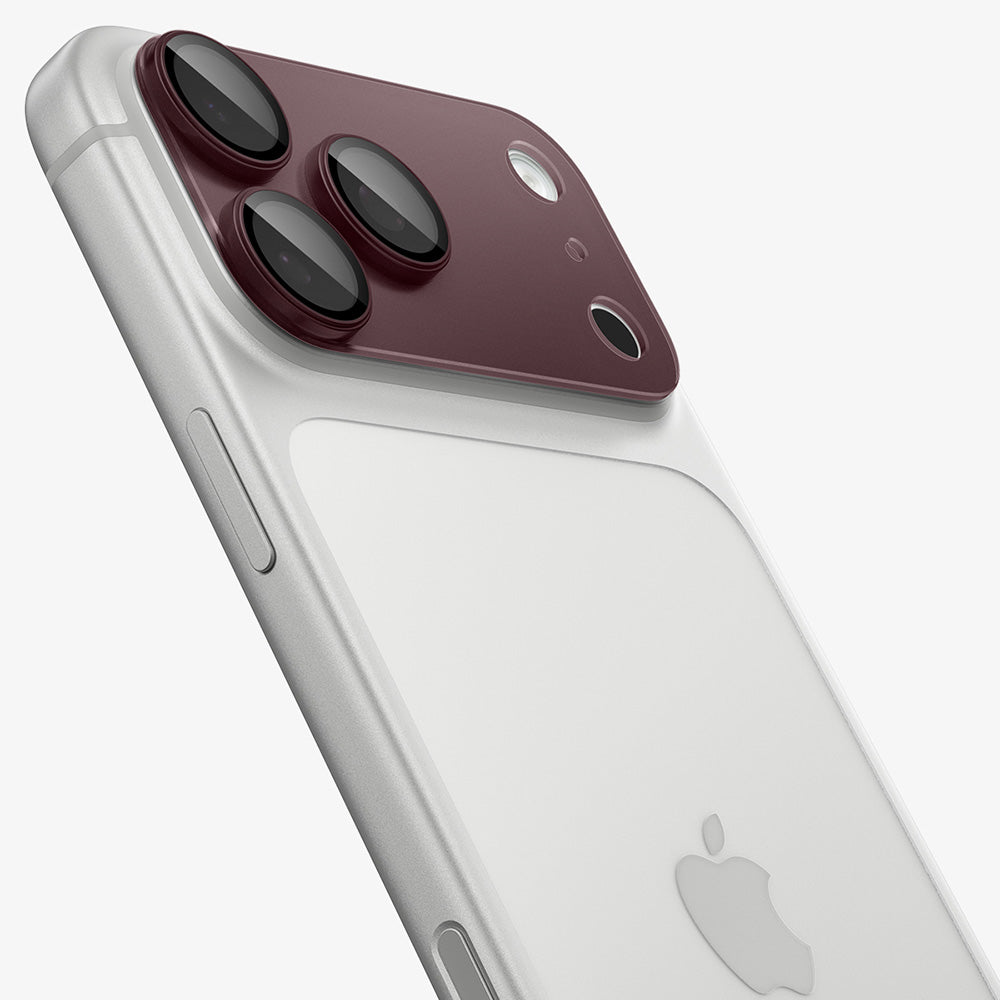 Schutzfolie für die Rückkamera Spigen GlastR EZ FIT Optik Pro XL für Apple iPhone 18 Pro Max, gehärtetes Glas, Weinrot AGL12040